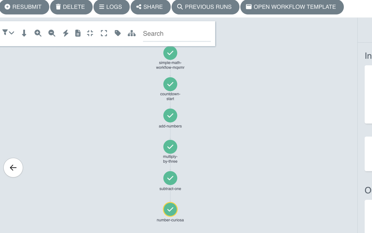 Screenshot of the A2A agents workflow
